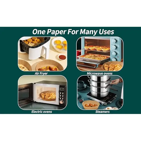 125pcs disposable air fryer liners - , food grade, 6.3 round parchment paper for baking, roasting & cooking - air fryers, ovens & microwaves, air fryer accessories, , round liners, nonstick surface Product details 1