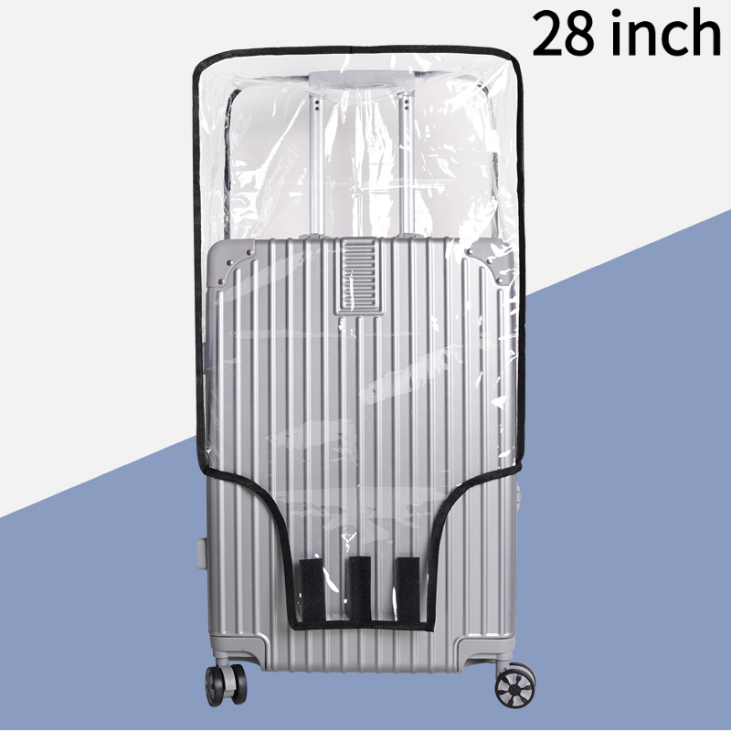 TEMU Universal Transparent Pvc Suitcase Protector Waterproof And Dustproof Travel Suitcase Cover Suitable For 20/24/28 Inch Spinner Luggage Reusable