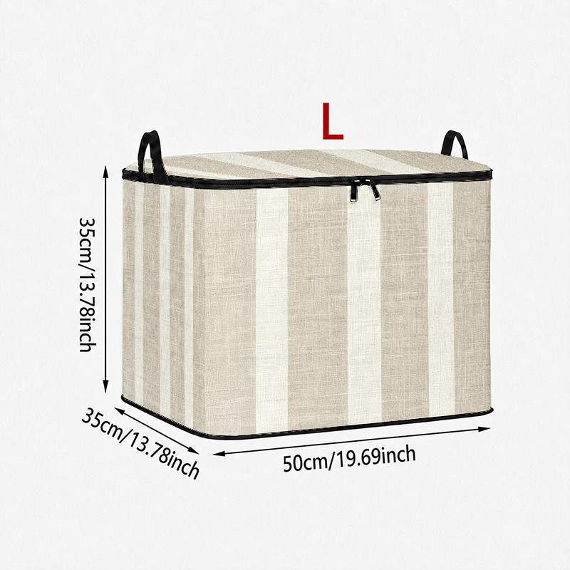 TEMU Scatola portaoggetti - Design a righe verticali, stile e naturale, adatta per riporre e organizzare in camera da letto e soggiorno, per la vita