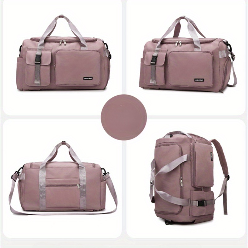 Bolsa de gimnasio de gran capacidad, mochila de viaje y bolso de mano con múltiples compartimentos, cierre con cremallera resistente, convertible en mochila o bolso de hombro para mujeres y hombres, compartimento principal amplio y bolsillo delantero, ideal para gimnasio, yoga, viajes de fin de semana y regalos, disponible en negro, portador de accesorios de yoga, compartimentos con cremallera