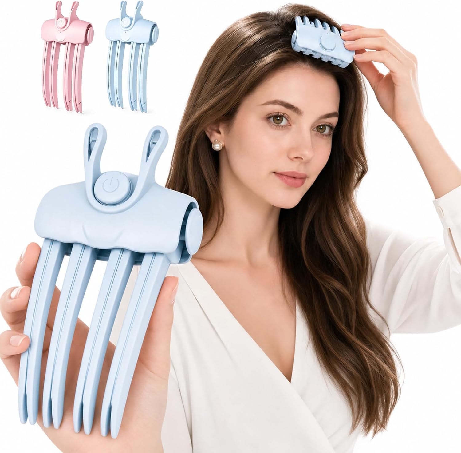 portable heated hair volume clip travel set root lifter comb with settings plates in tooth usb rechargeable cordless hair volumizer fine flat hair styling quick volume 1 rechargeable clip 3 clips storage bag Product details 0