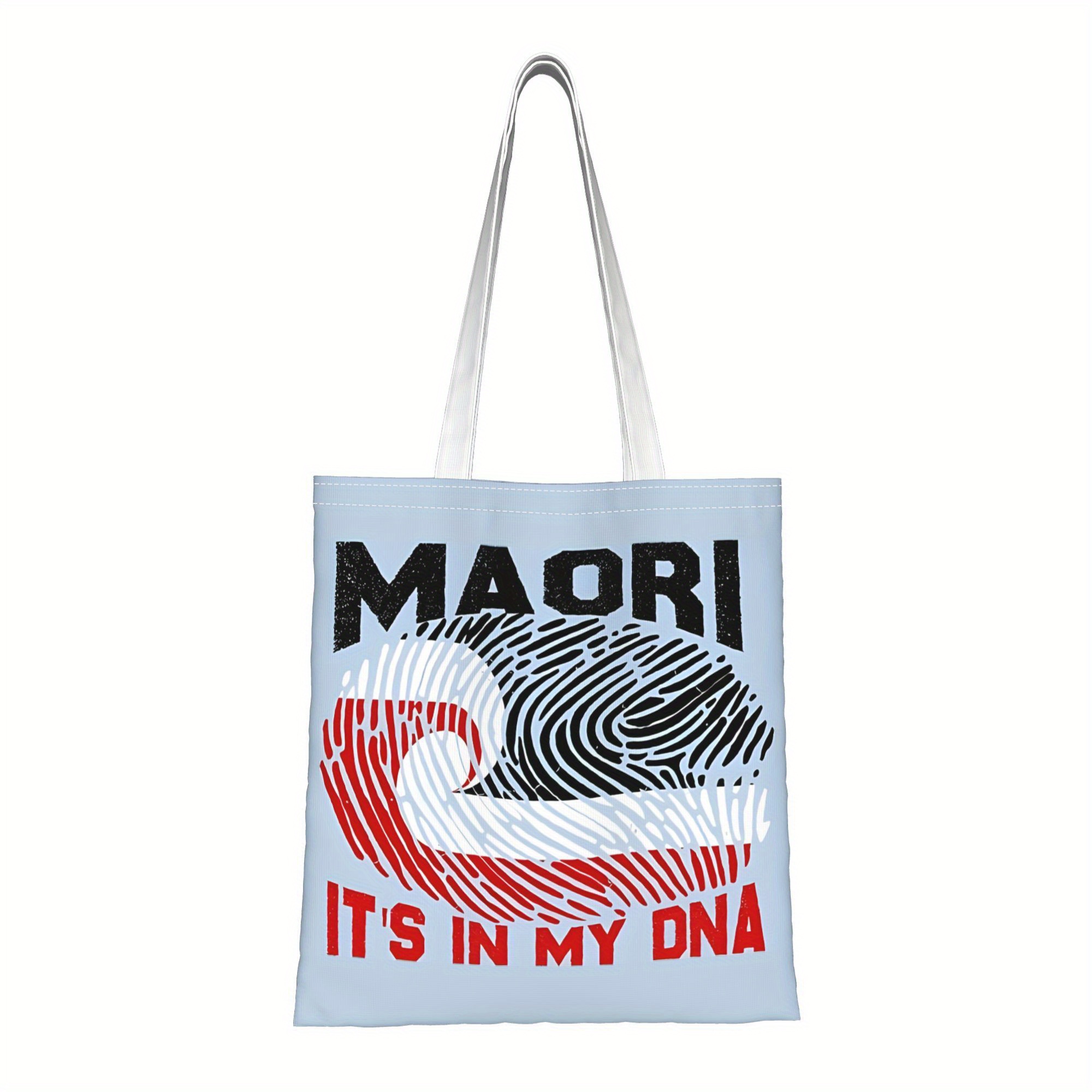 TEMU Maori Cultural Tote Bag Suitable ' Print, Reusable Shopping Bag With Maori Tribal Patterns, Shoulder Straps & Open Top For Daily Use,,, Travel -