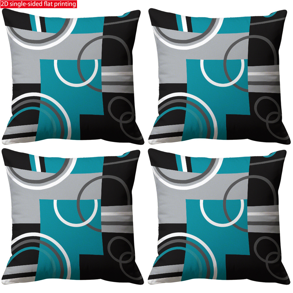 TEMU 4pcs Set, 2d Printed Pillowcases, Home Kitchen Supplies, Bedding, Home Decor, Modern Geometric Pattern Cushion Covers And Accessories,
