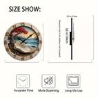12 inch beach sunset serenity wall clock silent non ticking movement nature inspired coastal art with seashell fiberboard round clock for living room bedroom office decor perfect gift aa battery not included beach decor bedroom decoration textured finish