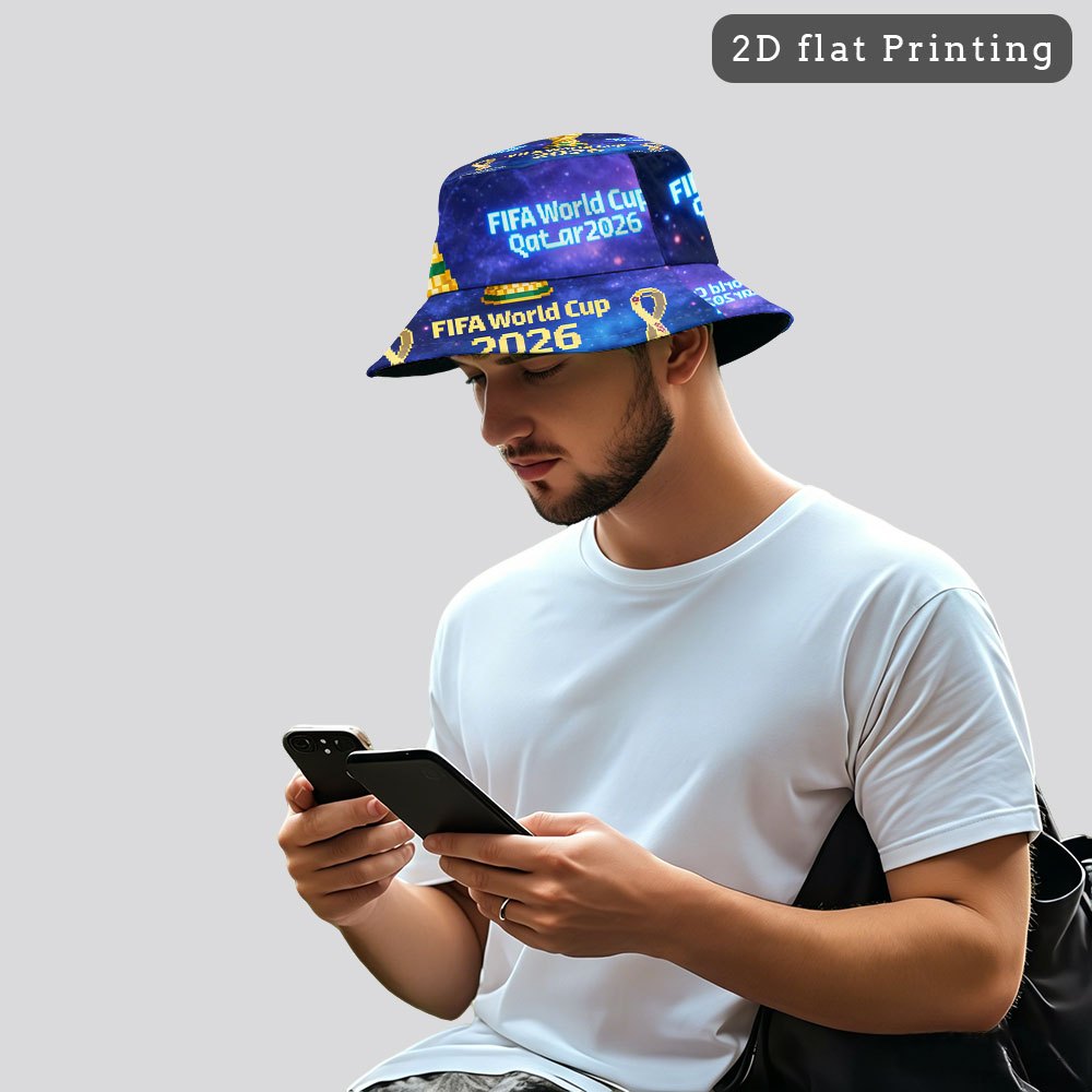 1pc FIFA World Cup Fisherman'S Hat - A Must-Have for Trendy Street Style Icons, This Eye-Catching Design Is Unique And Stylish, a Must-Have for Trendy Men, And a Perfect Gift for Couples