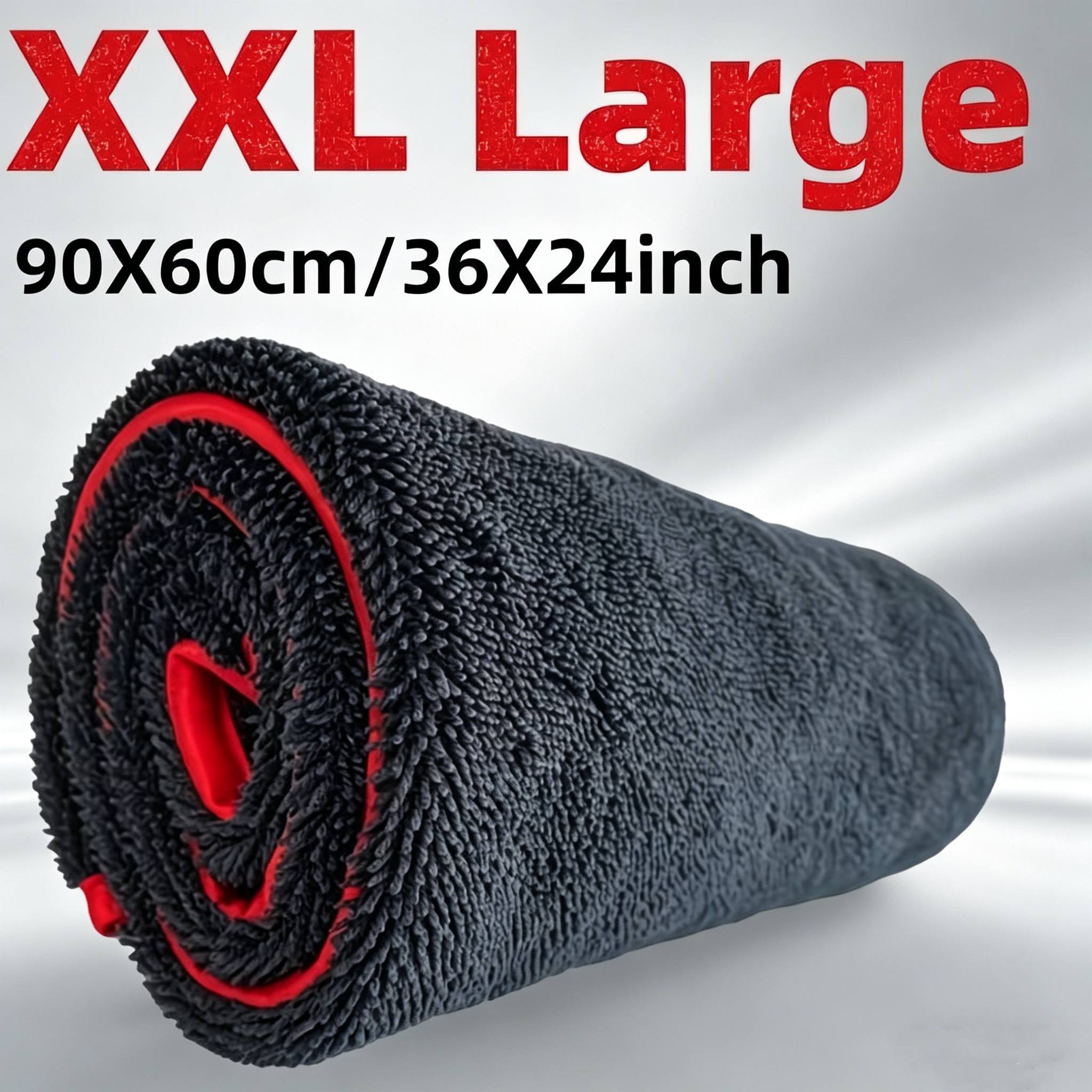 TEMU Xxl Extra Large Microfiber Car Cleaning Cloth With Twist Ring Design- Super Absorbent And Thickened- Suitable For Cars, Trucks, And Boats- Red
