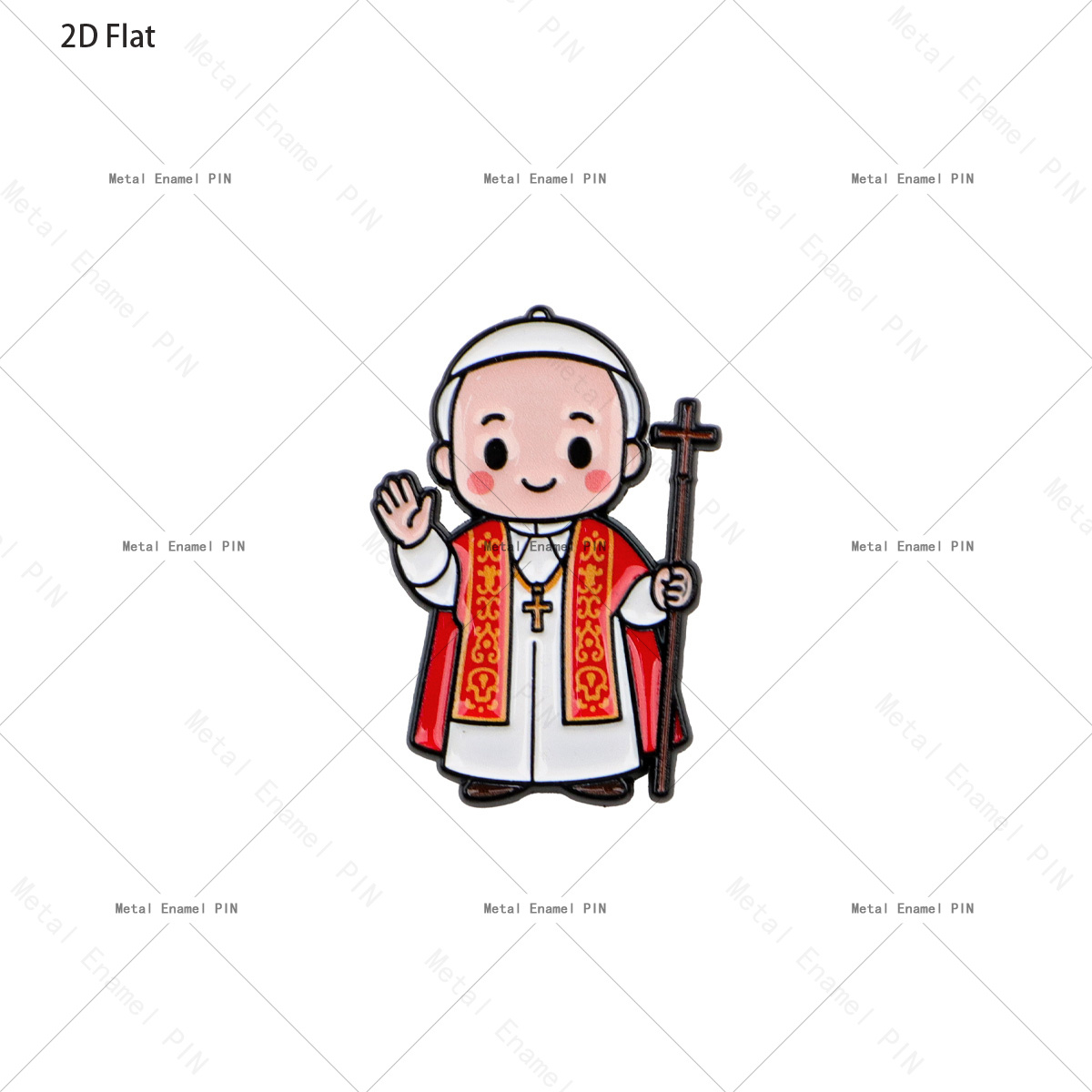 TEMU 2D 1pc Papa de la Católica Esmalte Pines de Solapa Unisex Broche Insignias Adecuaciones de Moda para Mochila Ropa Regalo