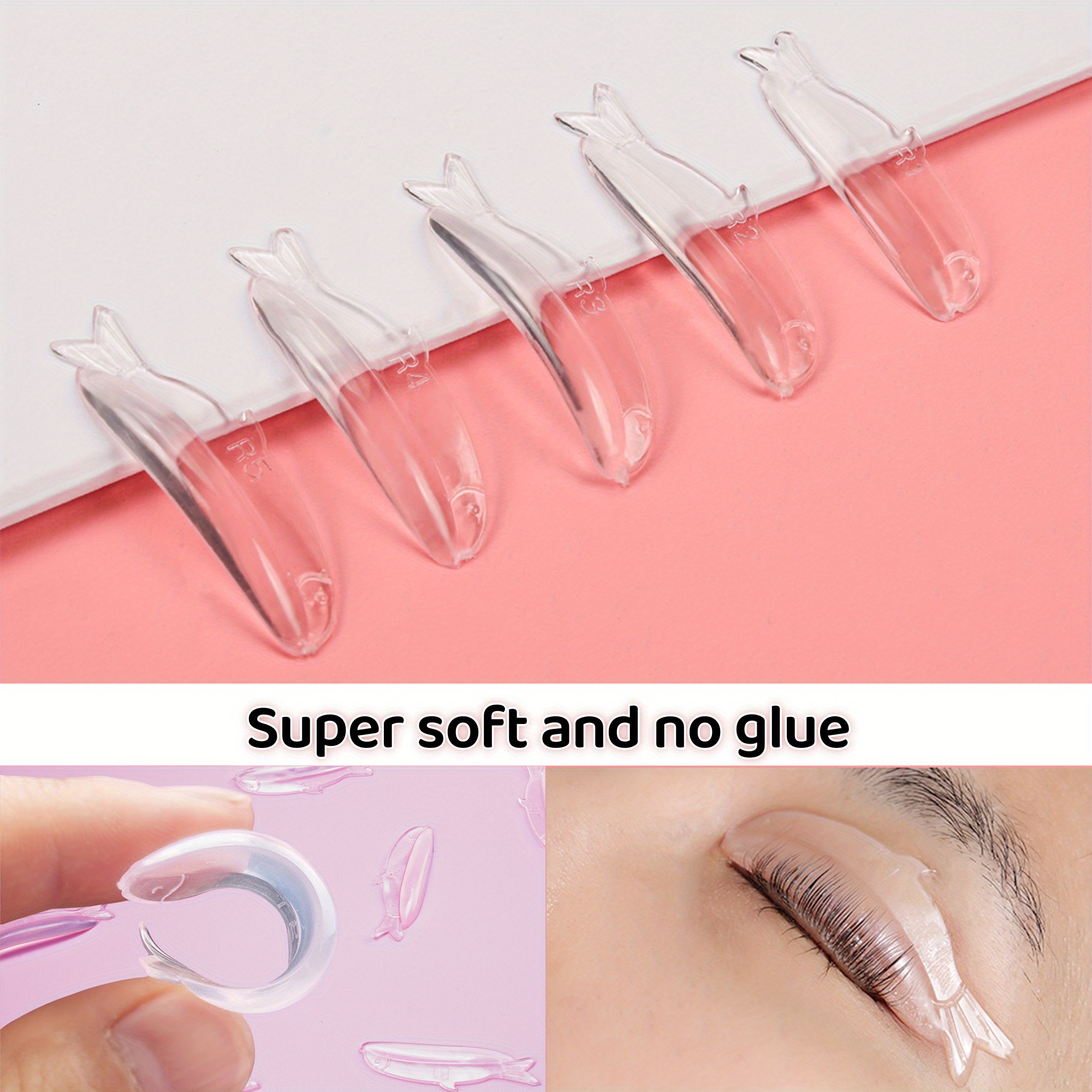E-shop 10 Stück Wimpernhebepads, 5 Paar Superweiche Klebefreie Wimpernlifting-Schutzpads, Selbstklebende Wimpernstäbe, Leicht zu Reinigen,