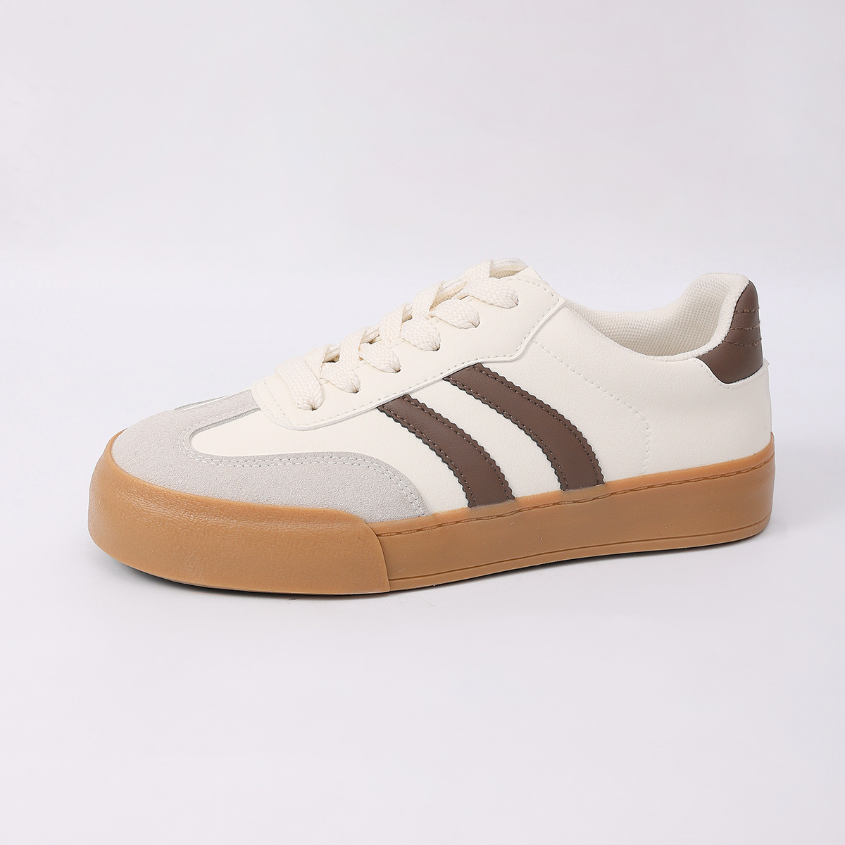 Lage sneakers met veters aan het bovenwerk en de zool - Ronde neus effen kleur casual sportsneakers geschikt voor sportschool, vrijetijdskleding - Veelzijdig minimalistisch schoeisel, damesschoenen