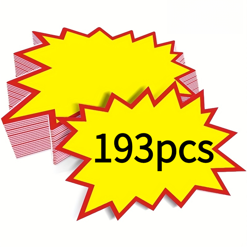 TEMU 193 Stück sternförmige Explosion-Preisschilder! 7,06 x 5 cm wasserfeste Aufkleber für Supermarkt/Einzelhandel/Festival-Veranstaltungen – Schnell