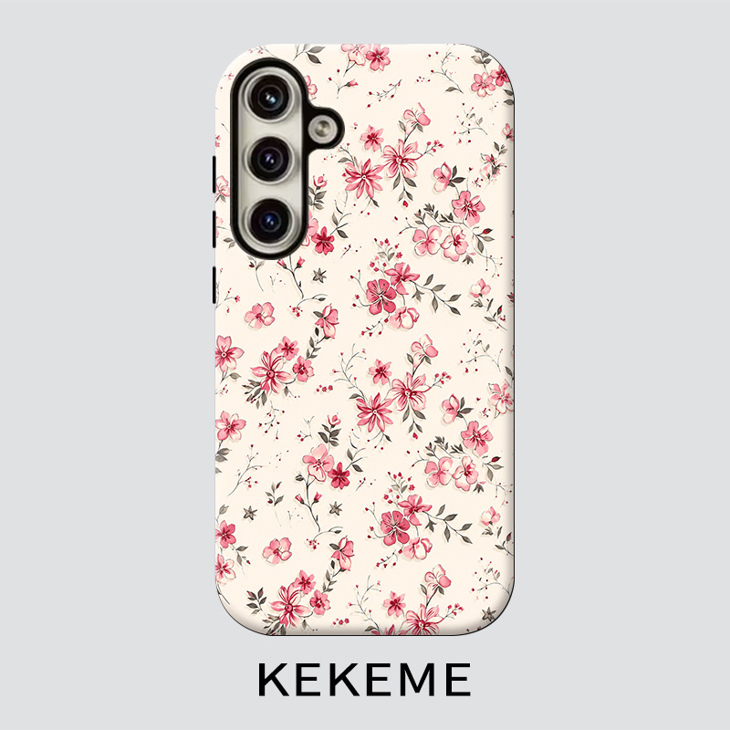 TEMU Phone Case - Kekeme Pink Cherry Broken Flower Film 2-in-1 Compatible For Galaxy S26 S25 S24 S23 S22 S21 S21  S21 Fe Edge S20 A15 A16 A17 A23 A32