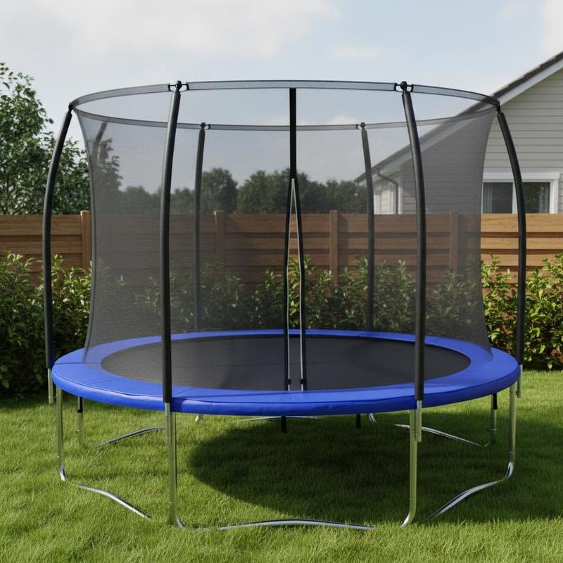 Trampoline Safety Mat, 244cm, Spring-padded, For Garden, Leisure, Playgrounds, And Home Use, Wide Version, Tear-resistant Pvc, Blue, Replacement Part/accessory