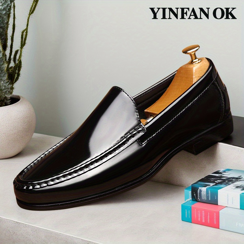 Men's Business Formal Office British Style Slip-on Loafers, Lazy Shoes, Comfortable And Wear-resistant Rubber Sole Casual Shoes.