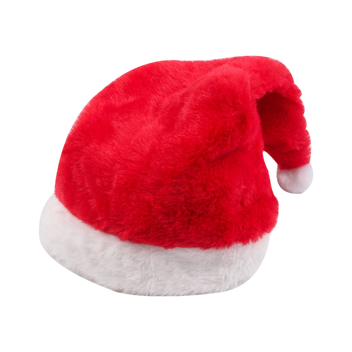 TEMU . Festlicher Weihnachtsfeier Erwachsenen Plüsch-Santa-Hut - Roter & Weißer Santa-Hut mit Santa Claus-Design, Langlebiger