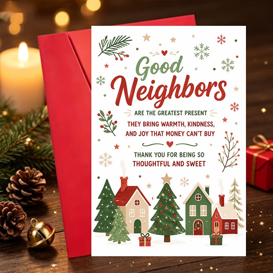 TEMU 1 Set Christmas Greeting Card Christmas Neighbor Gift Cards For Kindness Ideal For Expressing Appreciation In