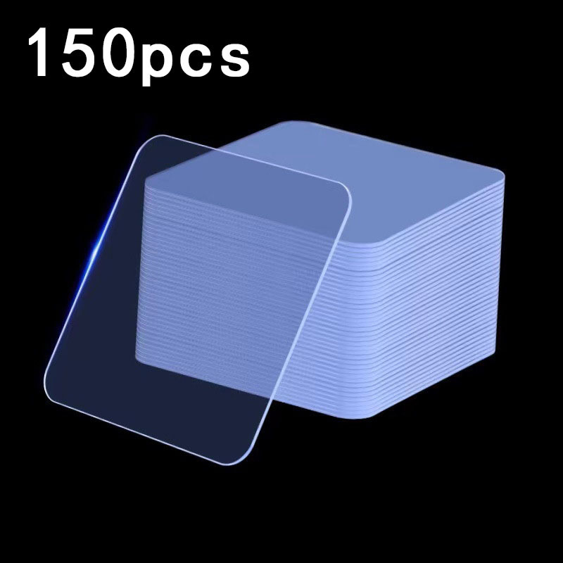 TEMU 150pcs Of Transparent Heavy-duty Double-sided Tape- And Nail-free; Removable Without Damage Or Residue. Suitable For Glass, Metal, And Drywall