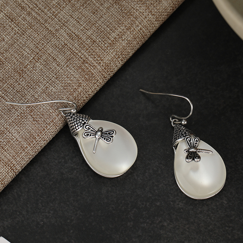 Literary Vintage Dragonfly Dangle Earrings for Women