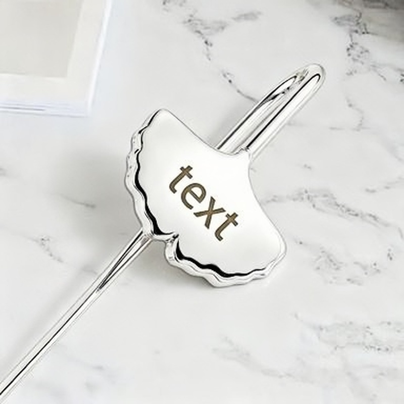 TEMU ["Personalizado] 1 de marcador de hoja de ginkgo con texto personalizado, disponible en plateado y dorado, adecuado los libros, puede marcar de