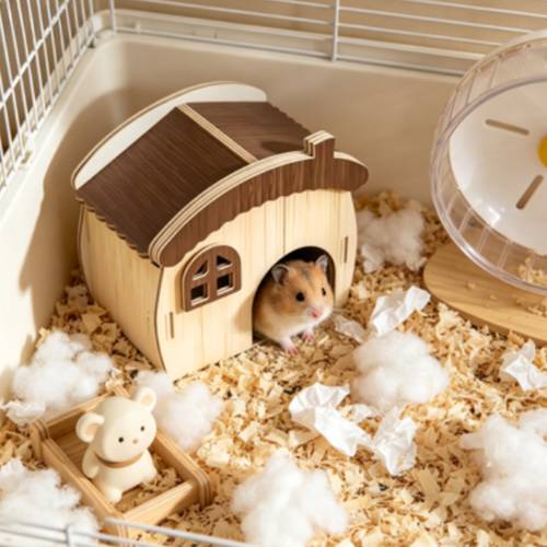 wooden hamster houses and pet sleeping and hiding spots for small animals breathable and durable modular nests suitable for hamsters hedgehogs and guinea