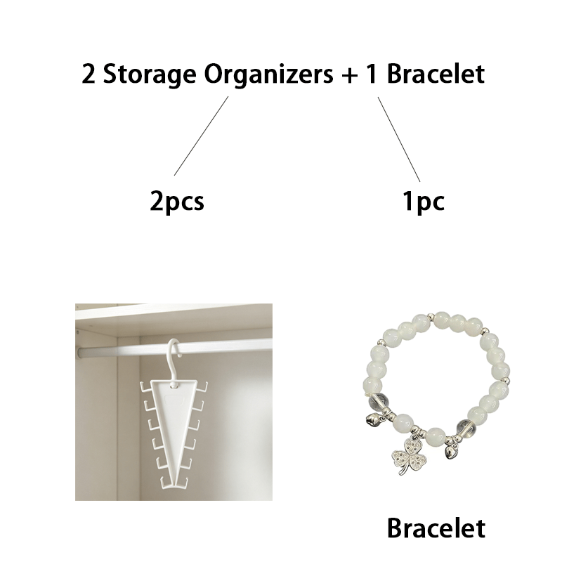 TEMU 3 piezas (2 organizadores de almacenamiento y 1 pulsera) Organizador de colgador de armario multiusos, 36 ganchos, estante de almacenamiento