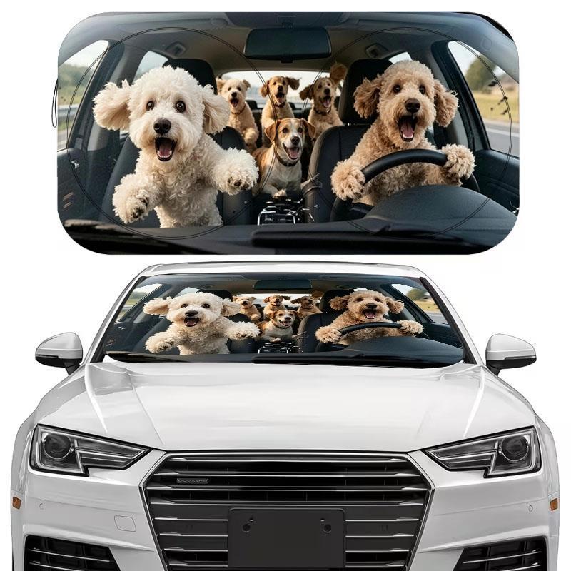 TEMU Car Windshield Sunshade, Windshield Uv-blocking Sun Visor Protector, Foldable Sun Shield, Keeps Vehicle Cool, Enhanced Uv Heat Reflection, Fun