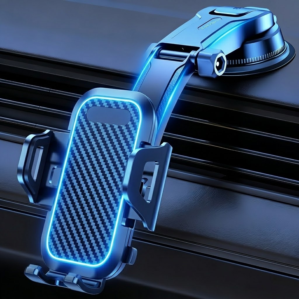 TEMU Support Téléphone Voiture de Luxe 2-en-1 Série - Ajustement Double Vertical et Horizontal à 360° - Nano-Niveau & Ultra-Stable - Compatible avec