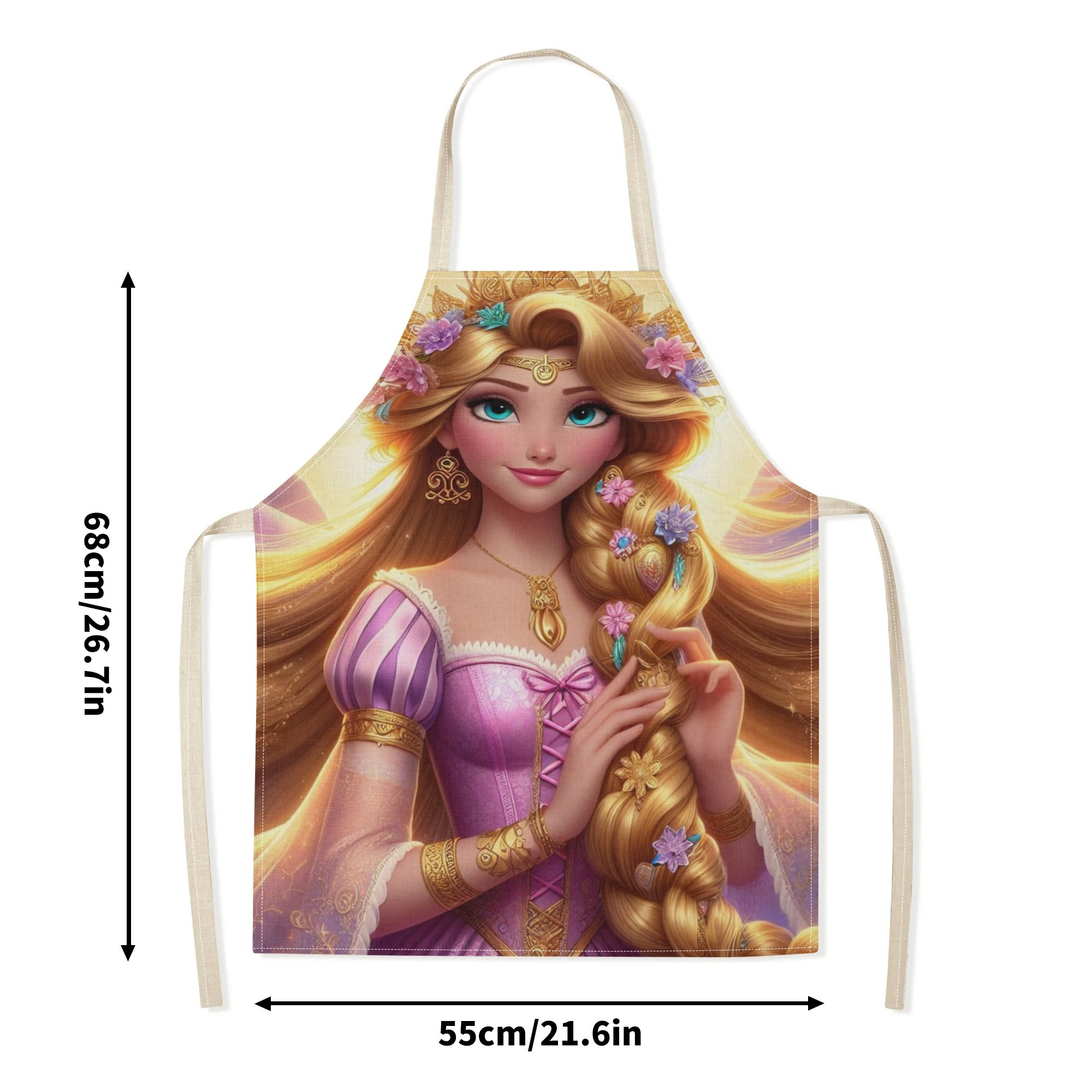 disney   waterproof apron - vibrant cartoon princess design,   polyester, ideal for kitchen, restaurants, cafes & home use details 7