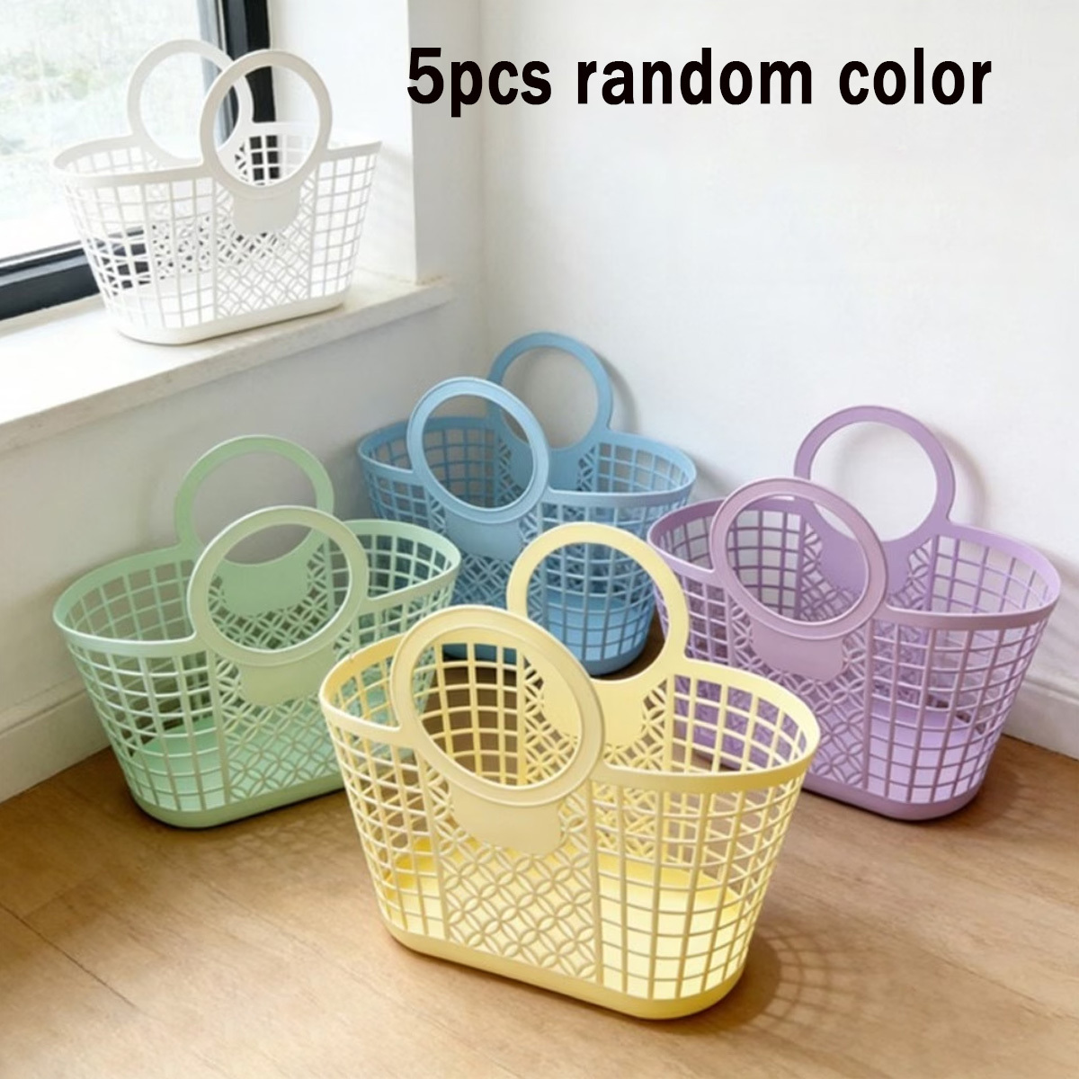 TEMU Juego de 5 bolsas de plástico tipo gelatina para mujer en colores surtidos aleatorios - Bolsa de playa reutilizable, recuerdos para fiestas