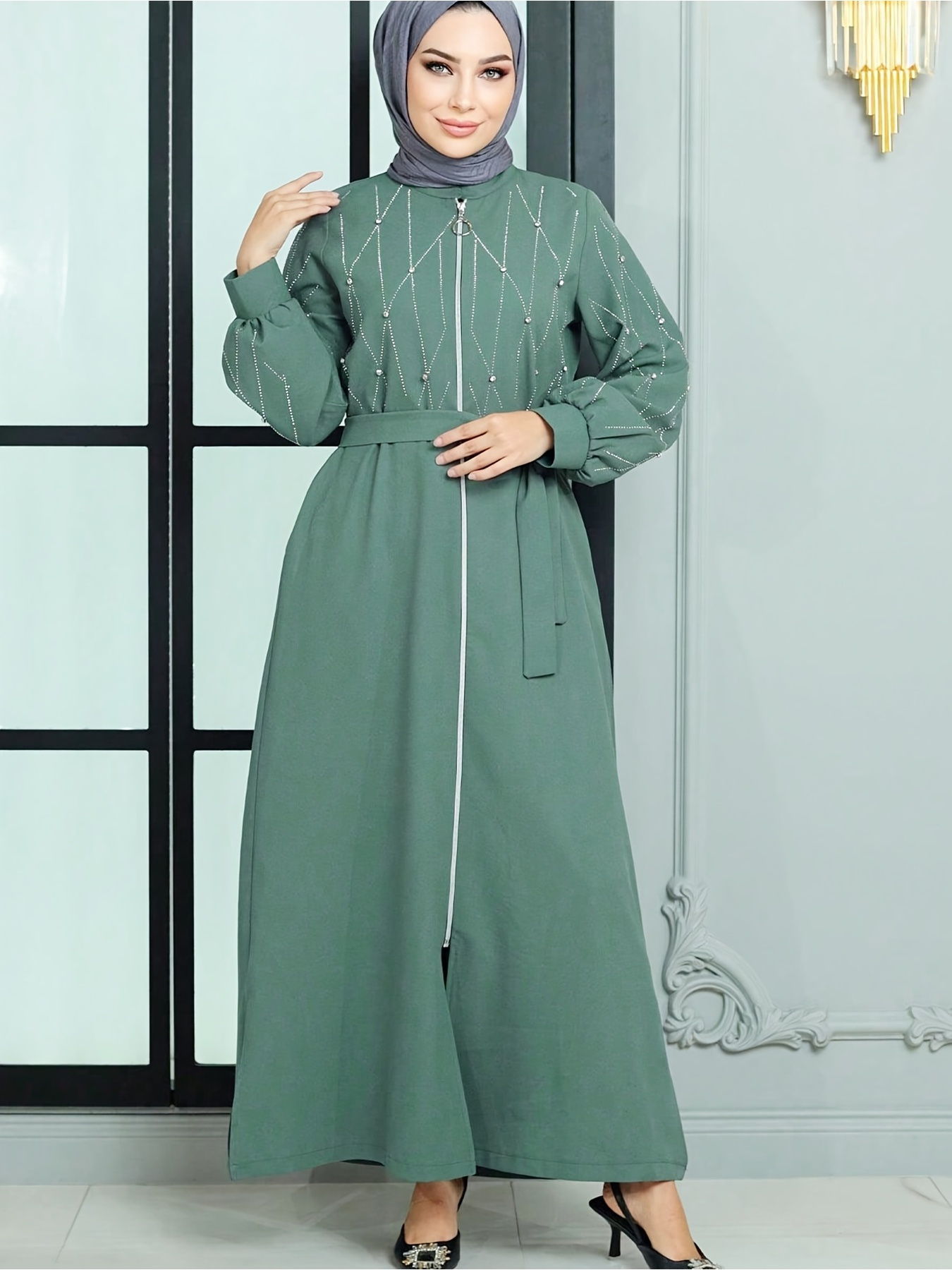 msk green dress Suki Metallic Knit Maxi Dress - Pastel Green main image 0