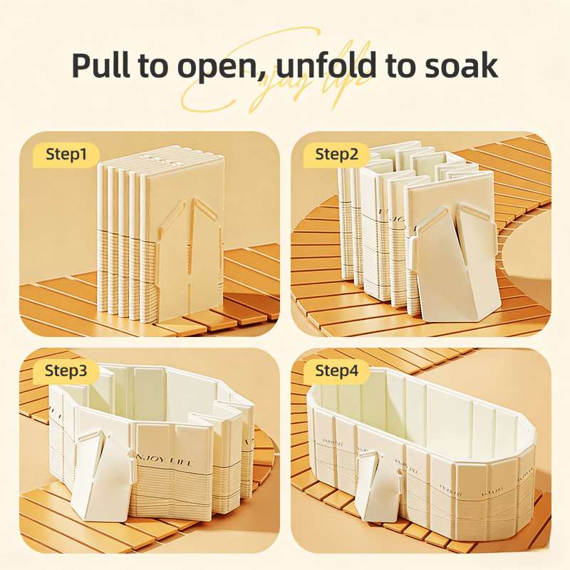 Folding Panel Bathtub for Hot or Cold Use