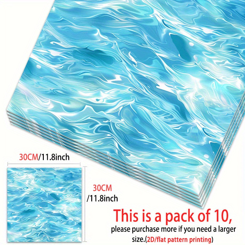 TEMU 10 pièces, autocollants de 2D plats 11.81x11.81 pouces (30x30 cm), décoratifs adhésifs pour salon, chambre ou cuisine - créez un revêtement de