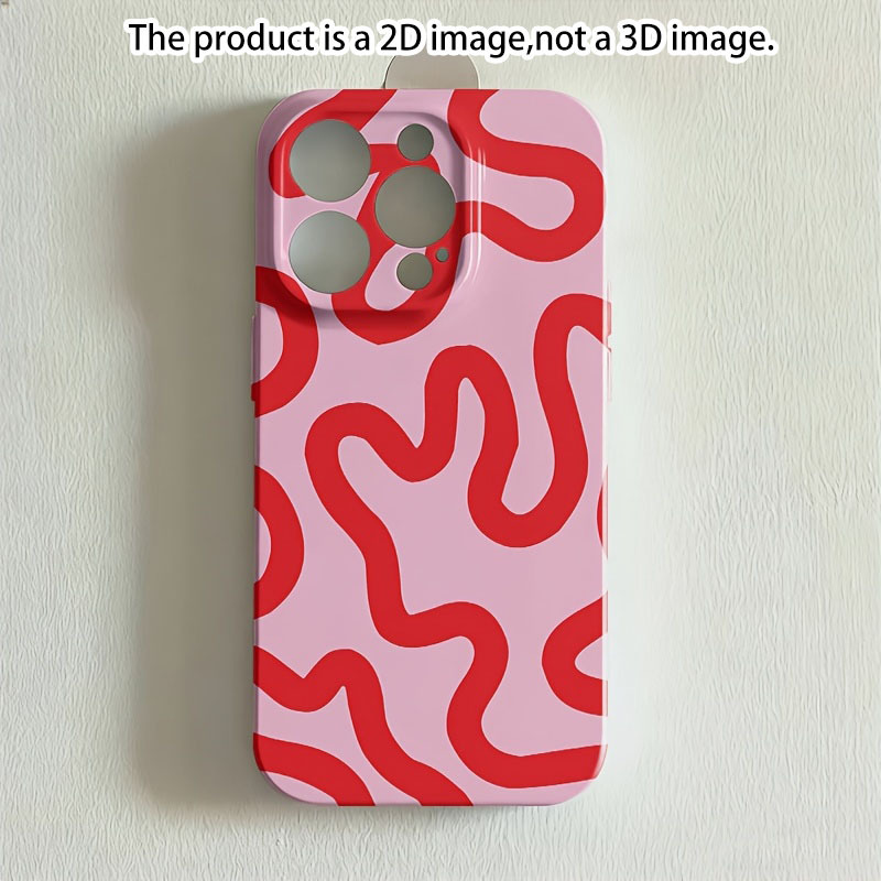 TEMU Phone Case - Phone Case: Pink Background With Abstract Pattern, 2d Image Pc Film , Full Protection Shockproof Hard Case, Suitable For Iphone 17,