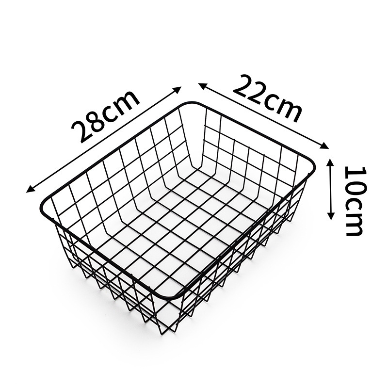 1pc Home Desk Metal Storage Basket Desktop Basket Cosmetics Storage Basket Desk Metal Basket, Shelf Baskets