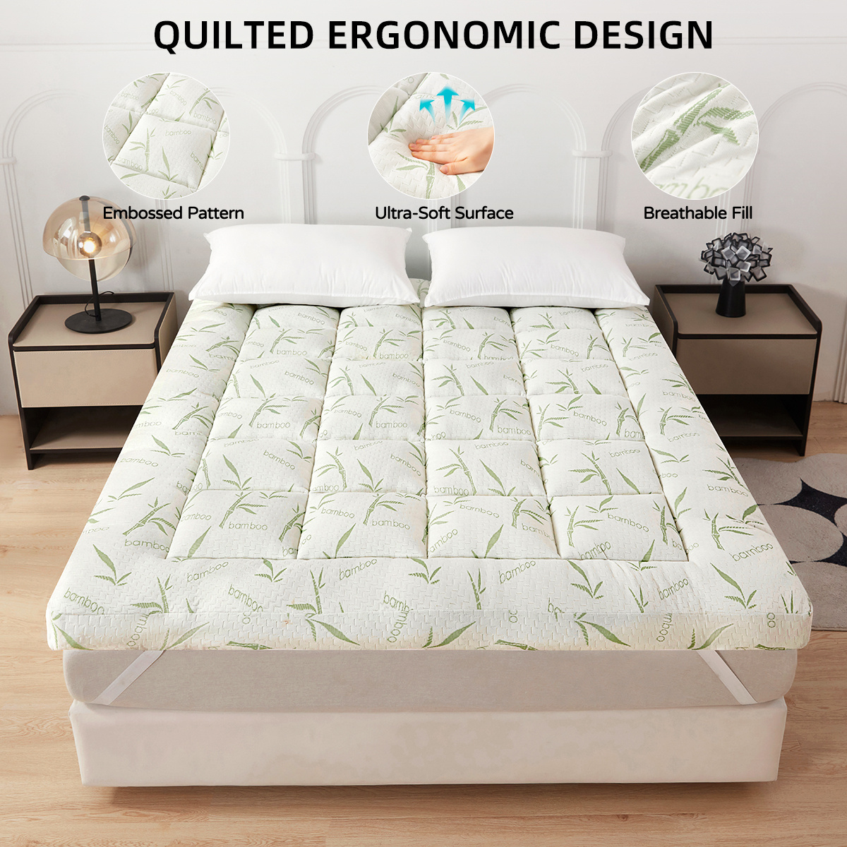 Image of Bamboo Fiber Mattress, Cooling Breathable , Soft Supportive Design, Comfortable Relaxing Rest, Sturdy Durable Build, Skin-friendly Material, Easy To Care For, Suitable For Home Dorm And Hotel Use