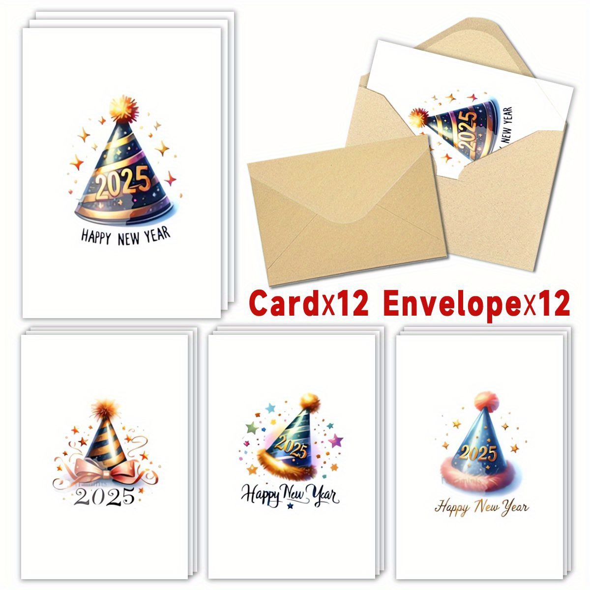 

24 Whimsyworks 2025 New Greeting Envelopes - Hat , Blank For , , , Christmas Holiday