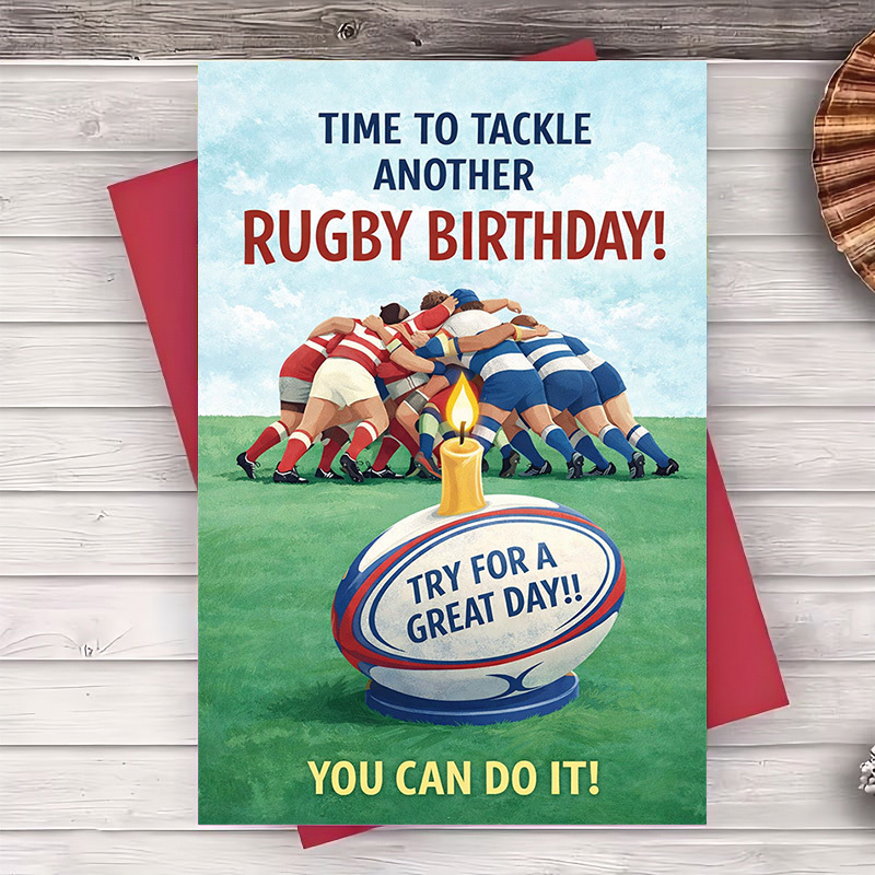 TEMU (one Envelope And 1 Greeting Card) Birthday Greeting Card For Him Sports Fan Celebration 2d Funny Encouragement Messagegreeting Card
