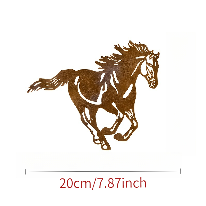TEMU 2d Flat, [2d Flat] 1pc Western Rustic Horse Wall Sculpture - Acrylic Rusty Horse Decor Suitable For Outdoor/ Garden,, Living Room, Bedroom -