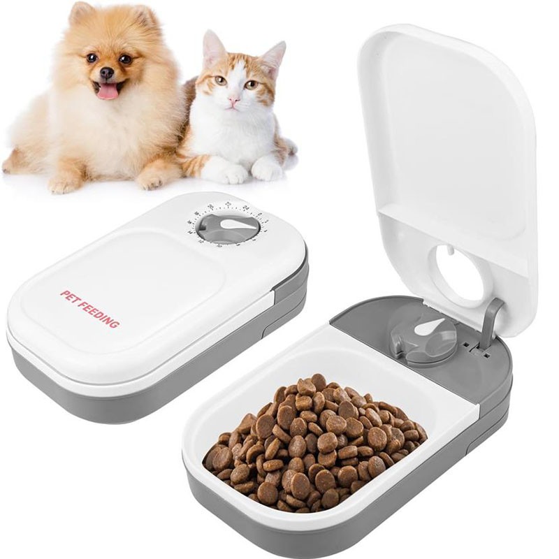 self dispensing cat feeder 400ml capacity with 24 hour timer suitable for wet or dry food automatic feeders for small dogs and cats timed feeding bowl for cats without battery
