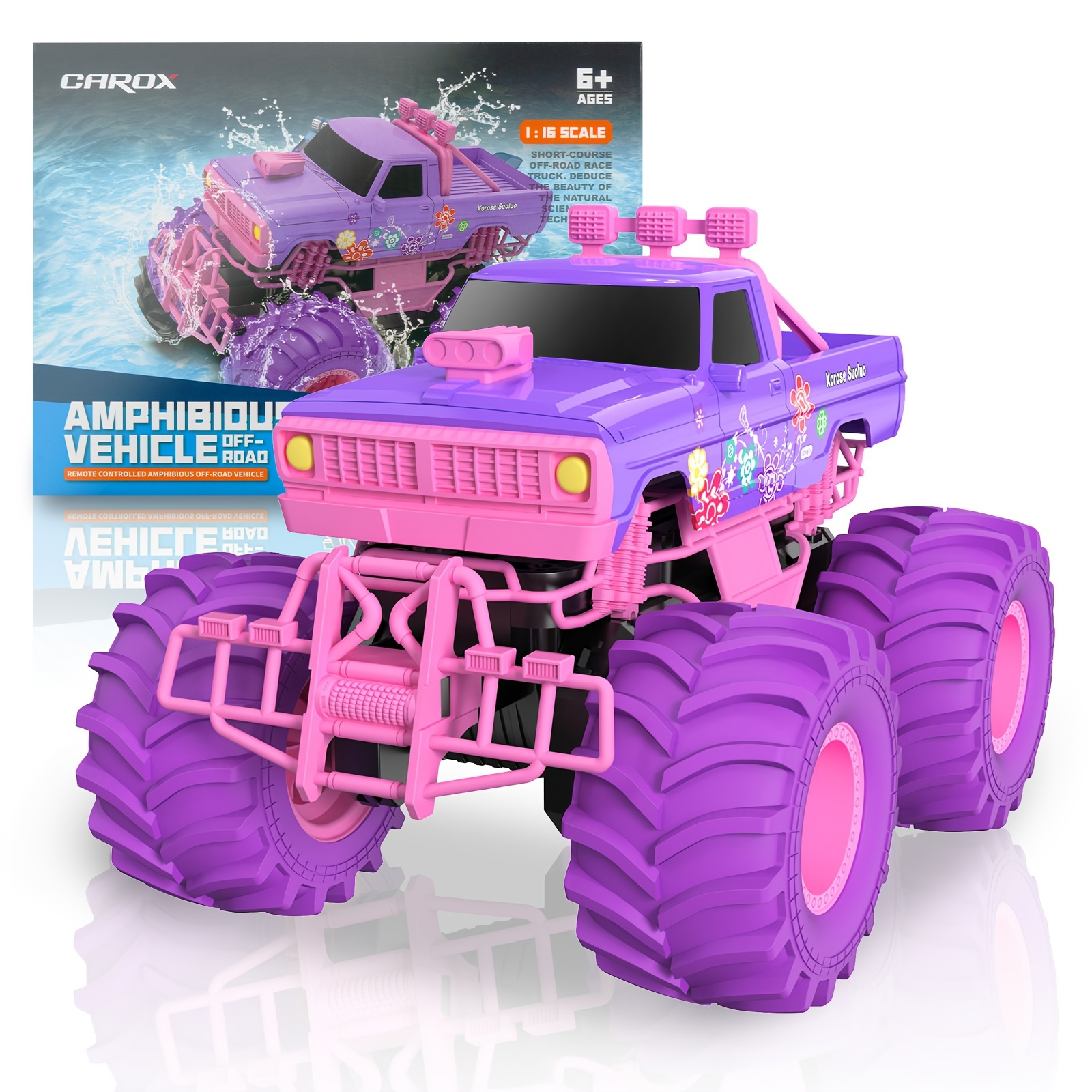 

1:16 Scale Remote Control , 2.4ghz Rc Truck, 4wd Off Road Car, Pool Toy With Rechargeable Battery, Water Toy For Kids 6-7 8--12