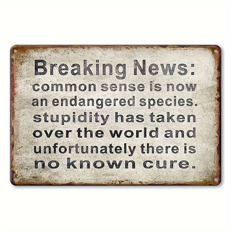 TEMU Vintage Tinplate Metal Wall Sign " An " - Funny Warning Label-style Black & White Retro Decoration, & Weatherproof /outdoor Humorous Home,