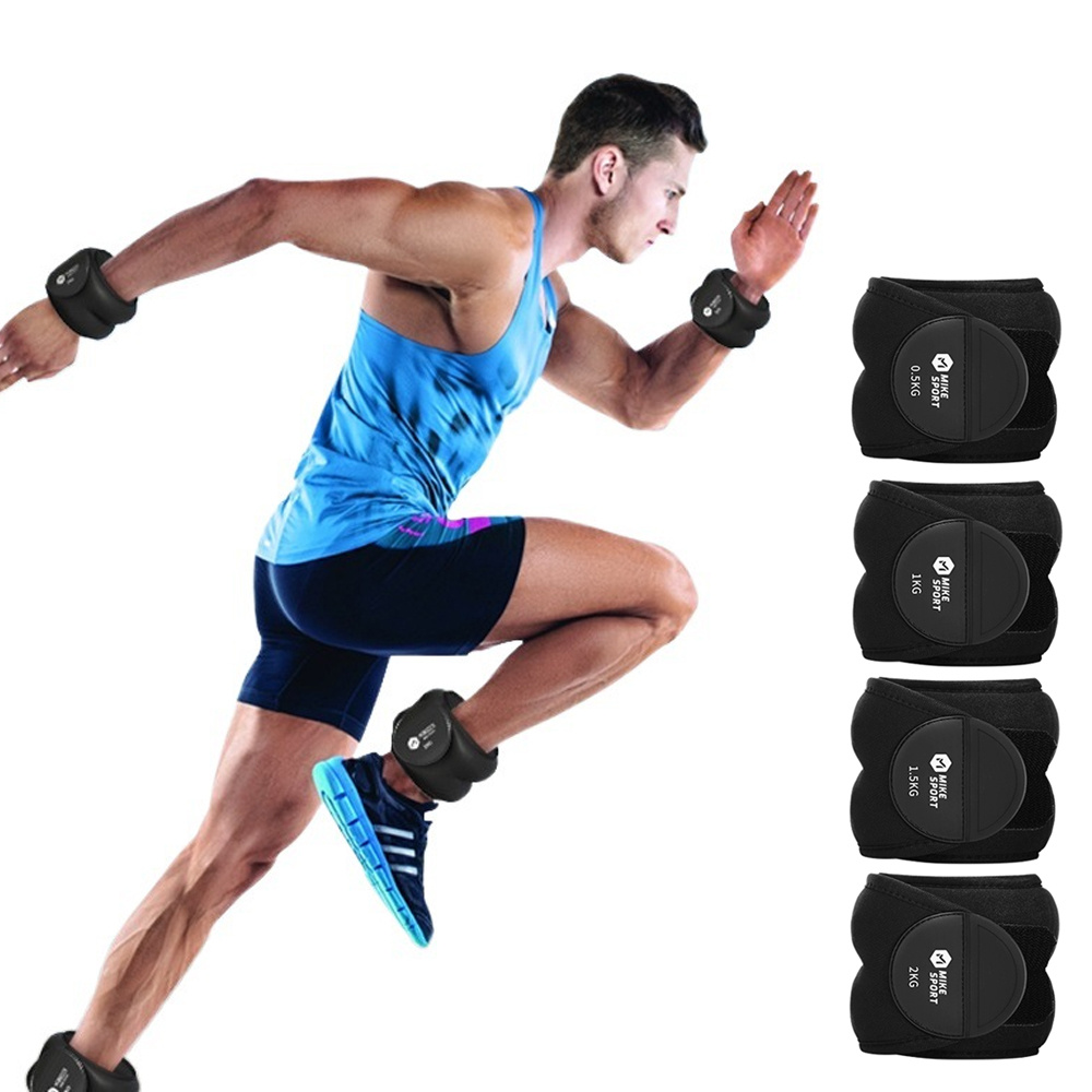 1-Pair BRACEFULL Adjustable Ankle & Wrist Weights for Women & Men - Hook & Loop Closure, 2.2LB/4.41LB/6.61LB/8.82LB Weig