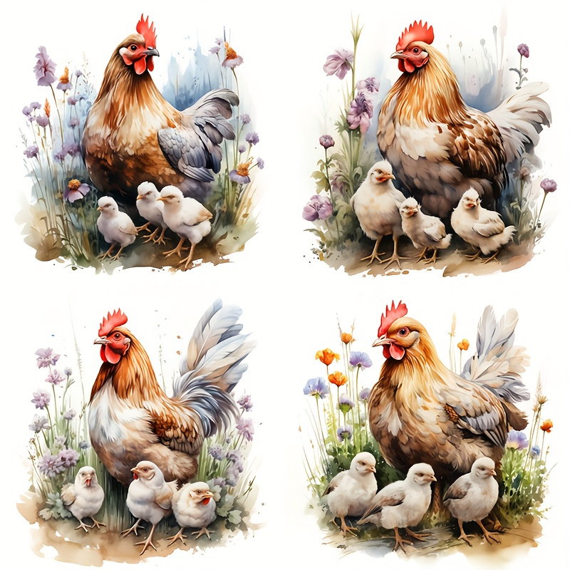 

Chicken & Daisy Transparent Decals - Motorcycle, Car , Laptops, Doors, Windows, Walls, Glass - Vinyl,