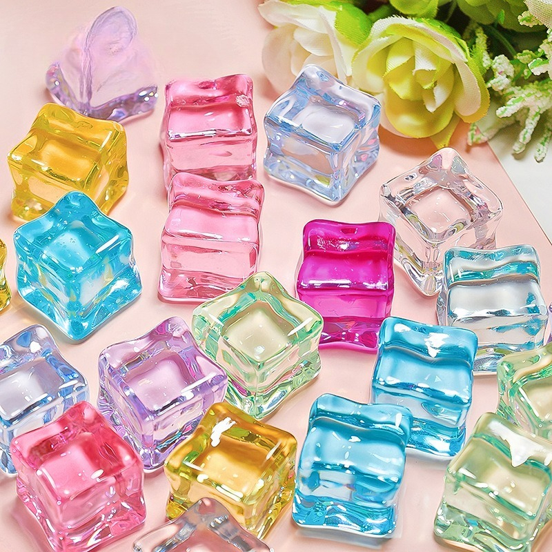 Image of 10 Packs Of Decorative Fake Ice Cubes, Square Ice Cubes, Perfect For Photography Props, Similar To Stones, Perfect For Display In Fish Tanks, Perfect For Halloween & Christmas