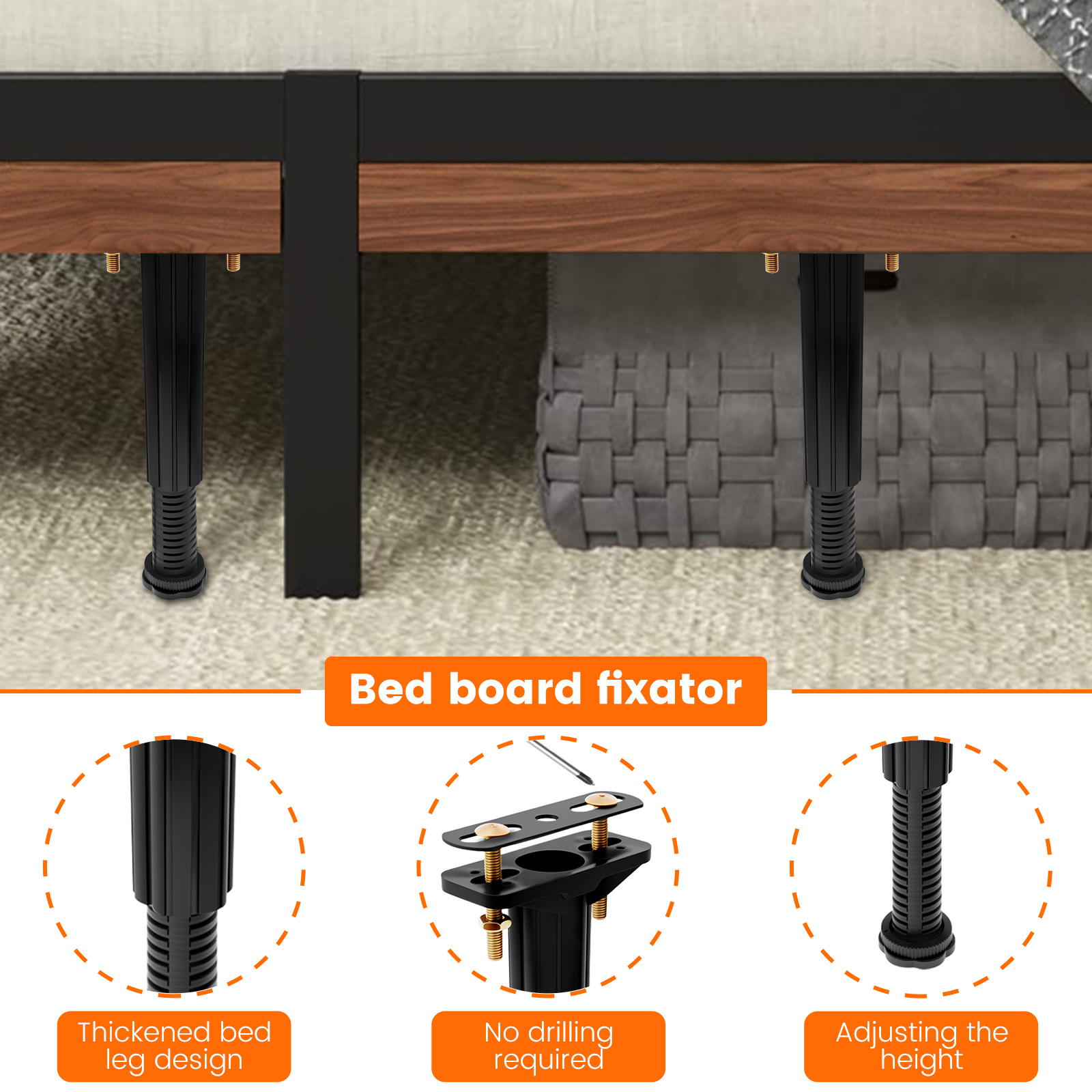 Patas De Metal Ajustables Para Cama, Marco Central De Cama