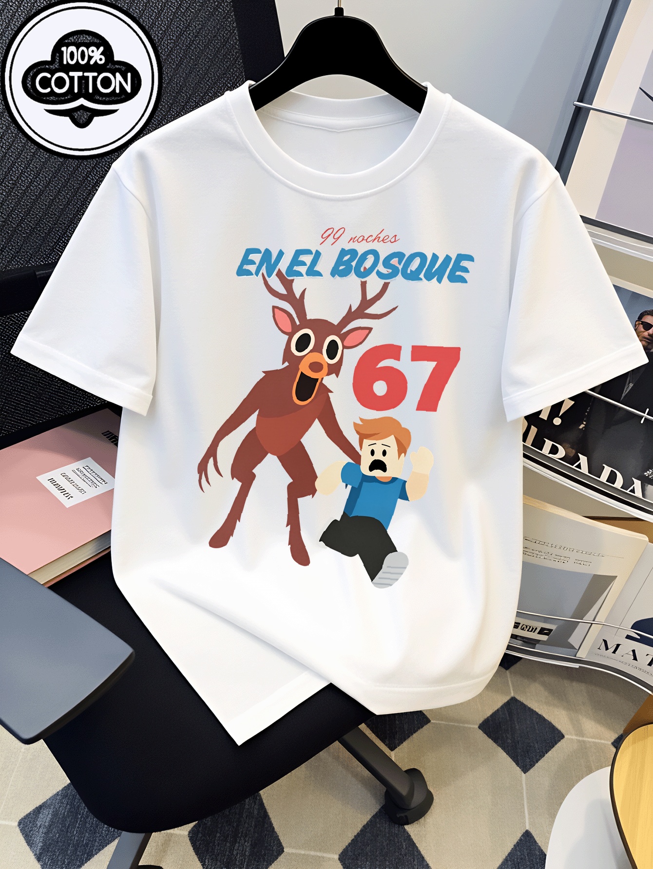 deer   night   100 t shirt soft and comfortable fashionable summer top suitable for sports comfortable breathable and durable