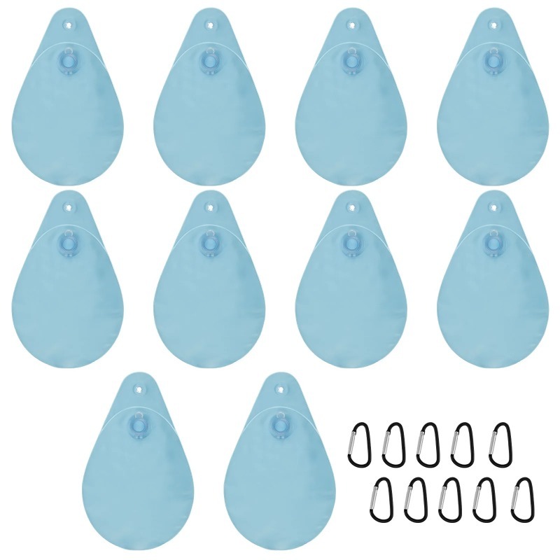 TEMU Lot de 20 sacs de lestage pour piscine : 10 sacs de lestage + 10 crochets. Sacs de lestage pour bâche de piscine avec crochets, sacs de lestage