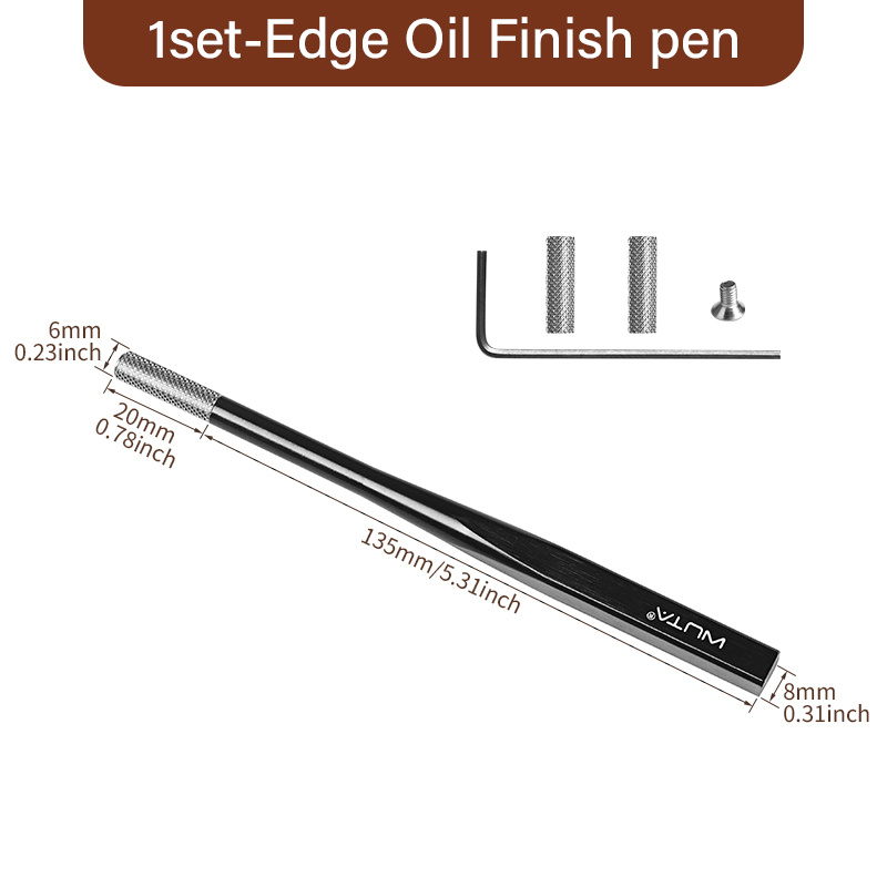 TEMU Wuta 1 Set Leather Edge Paint Applicator | Replaceable Roller Head Pen With 2 Spare Rollers For Dye & Finish | Tool For Leathercraft, Diy Belts,