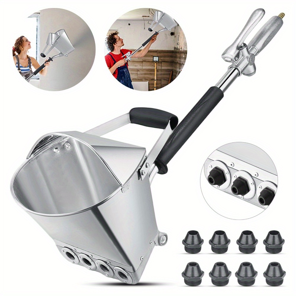 Professional Paint Spray Gun With Detachable Handle & 8 Interchangeable Nozzles - Alloy Construction For Efficient Wall Coating, Ideal For Home Renovation