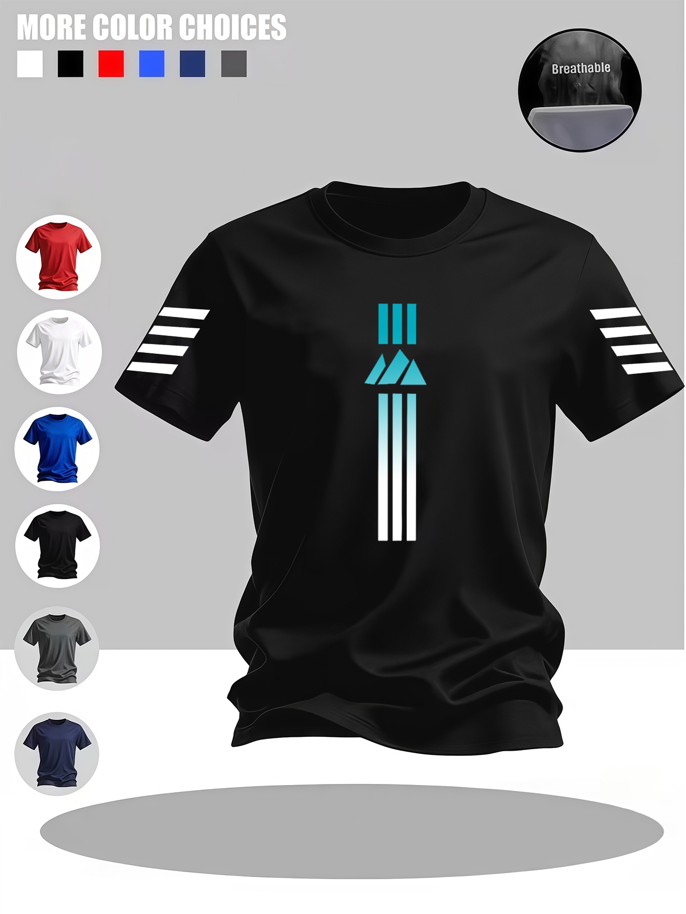 t-shirt décontracté à col rond pour homme avec imprimé, t-shirt avec logo  , lavable et non déformable, associé à un pantalon de sport décontracté, confortable pour les jeux et le streaming à  , manches courtes faciles pour hommes, haut à manches courtes décontracté à forte utilisation 0