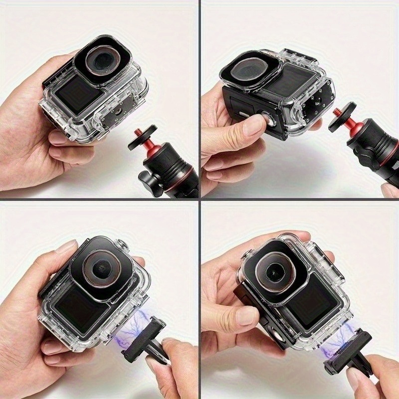 5pro 4 3 protective case high quality shockproof clear transparent hard shell with mounting holes screws for action camera accessories     secure screw mount details 9